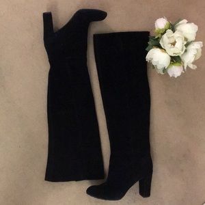 Nine West black tall suede boots size 9.5M
